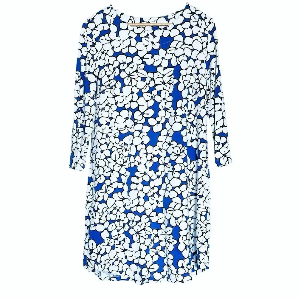 MAHI GOLD Dress XL Smooth Stretch Floral  Casual 3/4 Sleeve Vacation